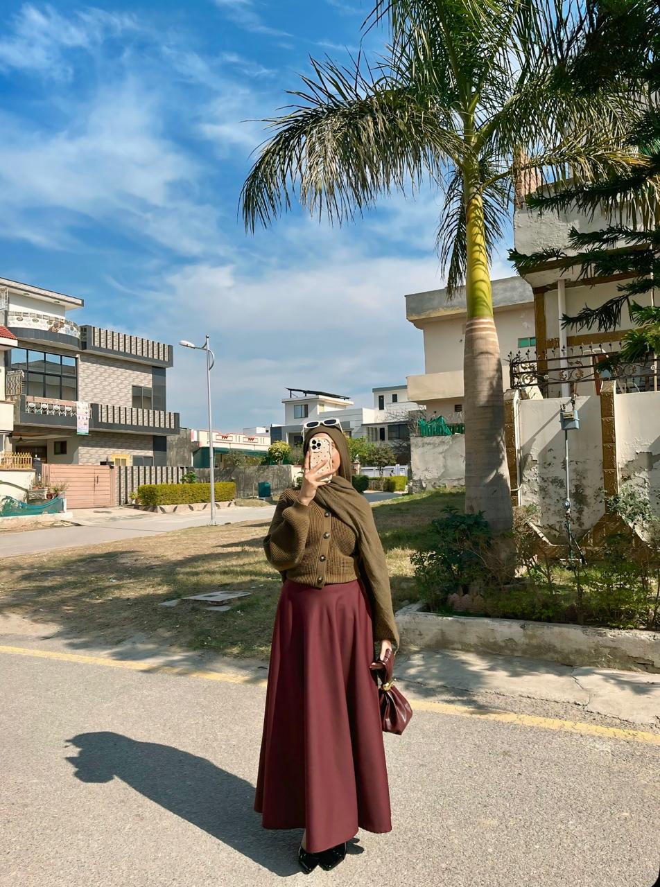 Berry maroon skirt