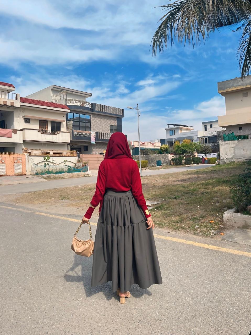 Grey layered skirt
