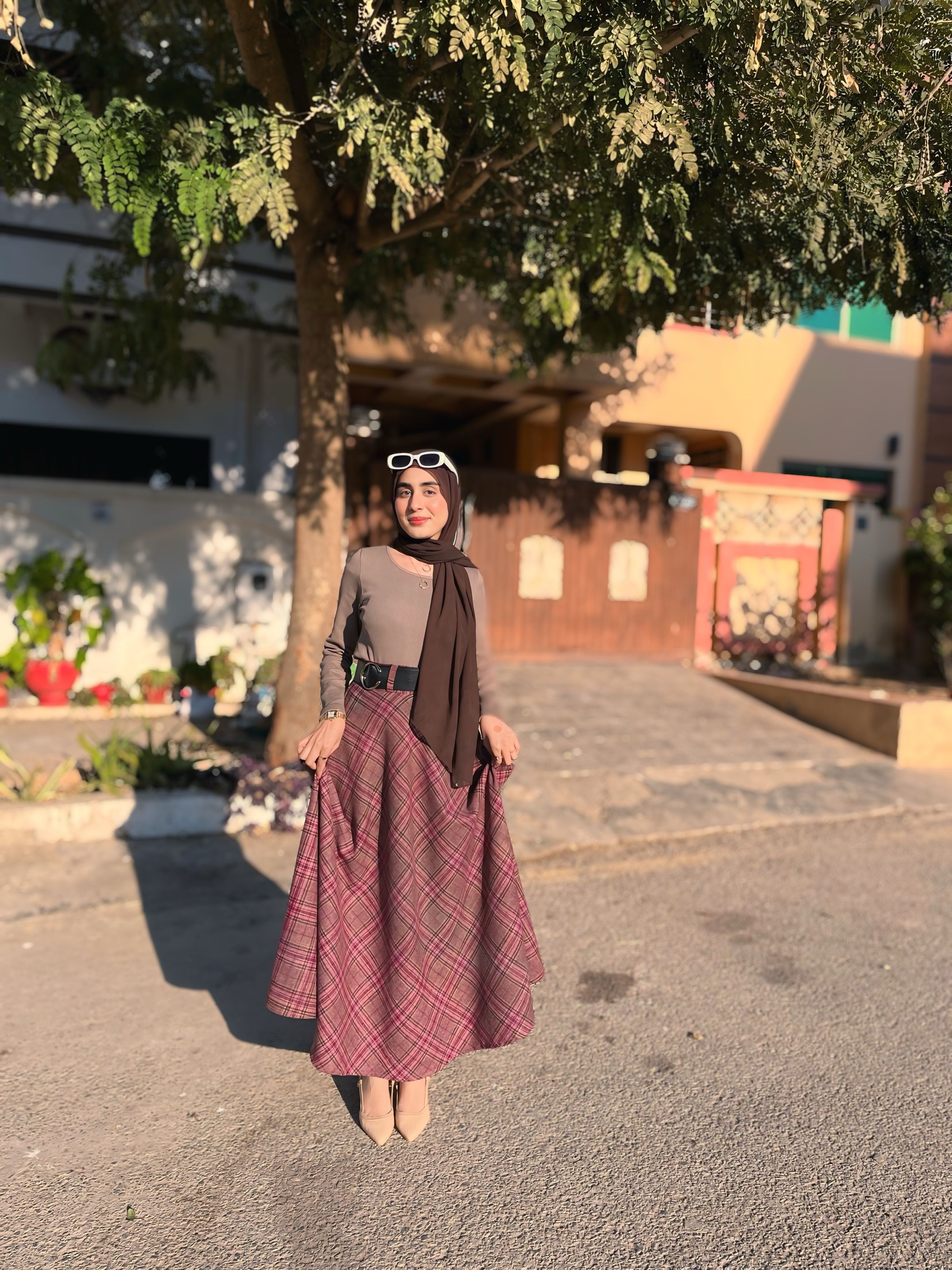 Crissline Check Skirt