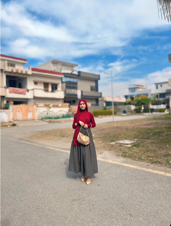 Slate Gray Layered Skirt