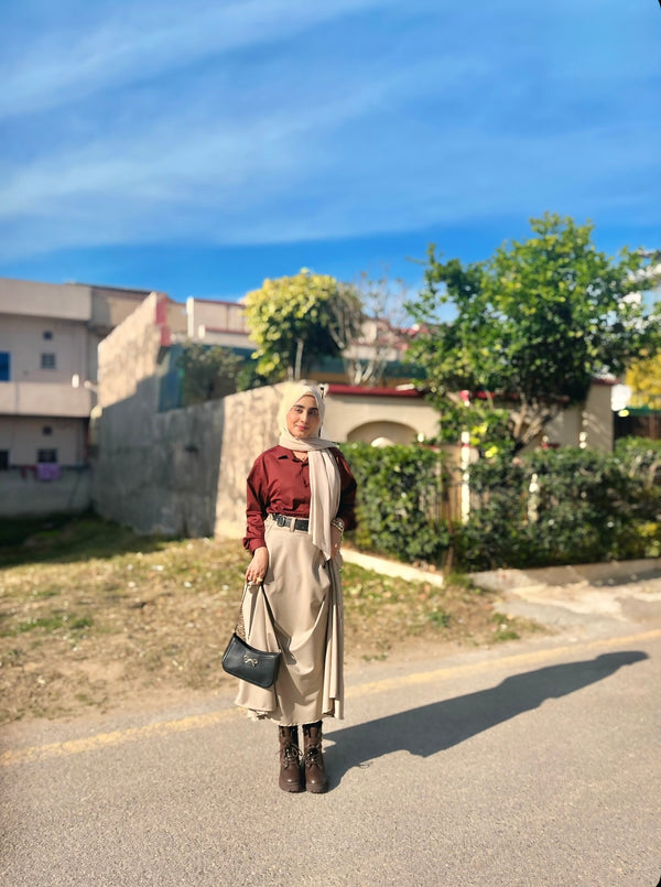 Sand Beige Umbrella Skirt