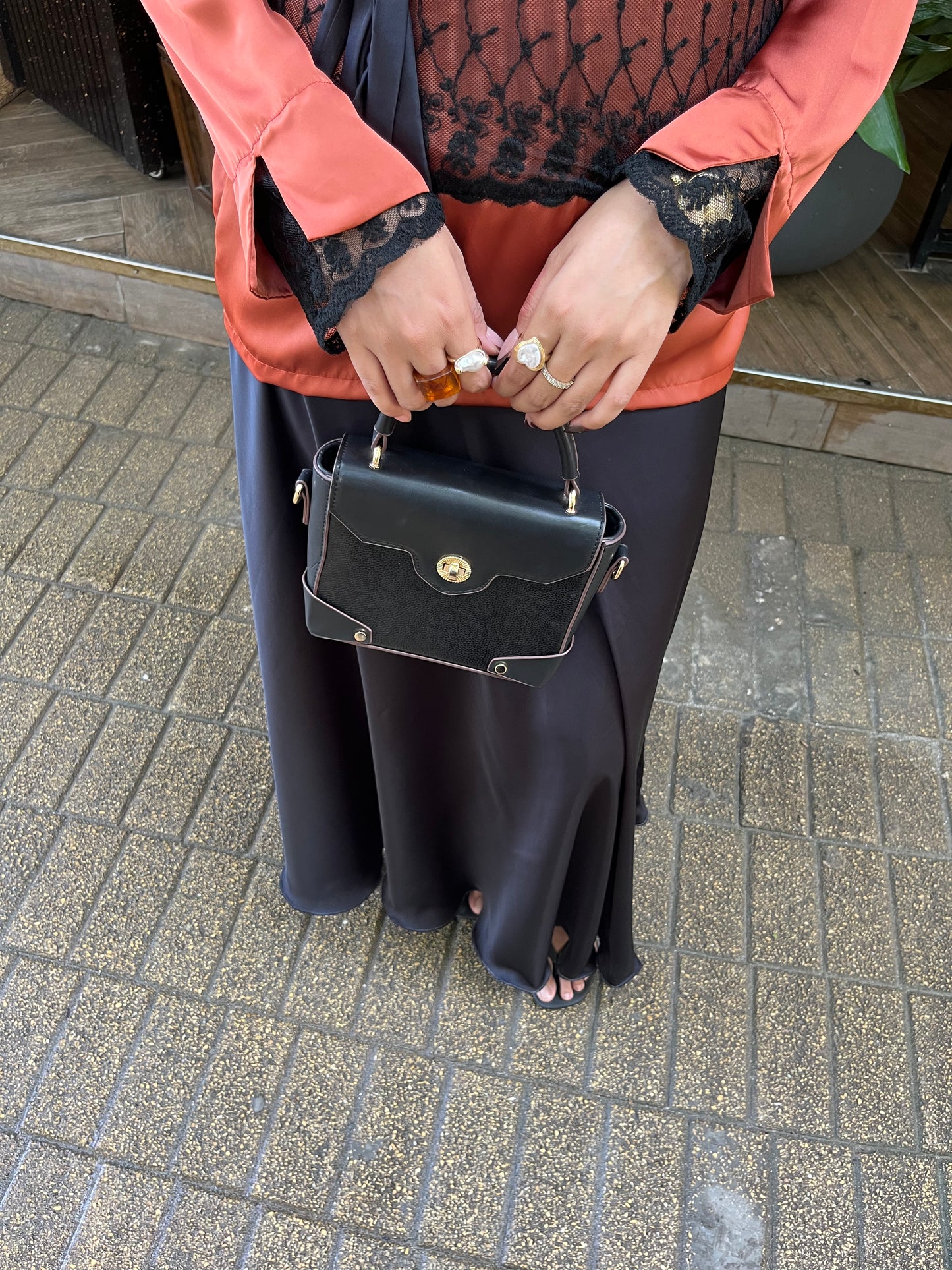 Burnt Rust Silk Top