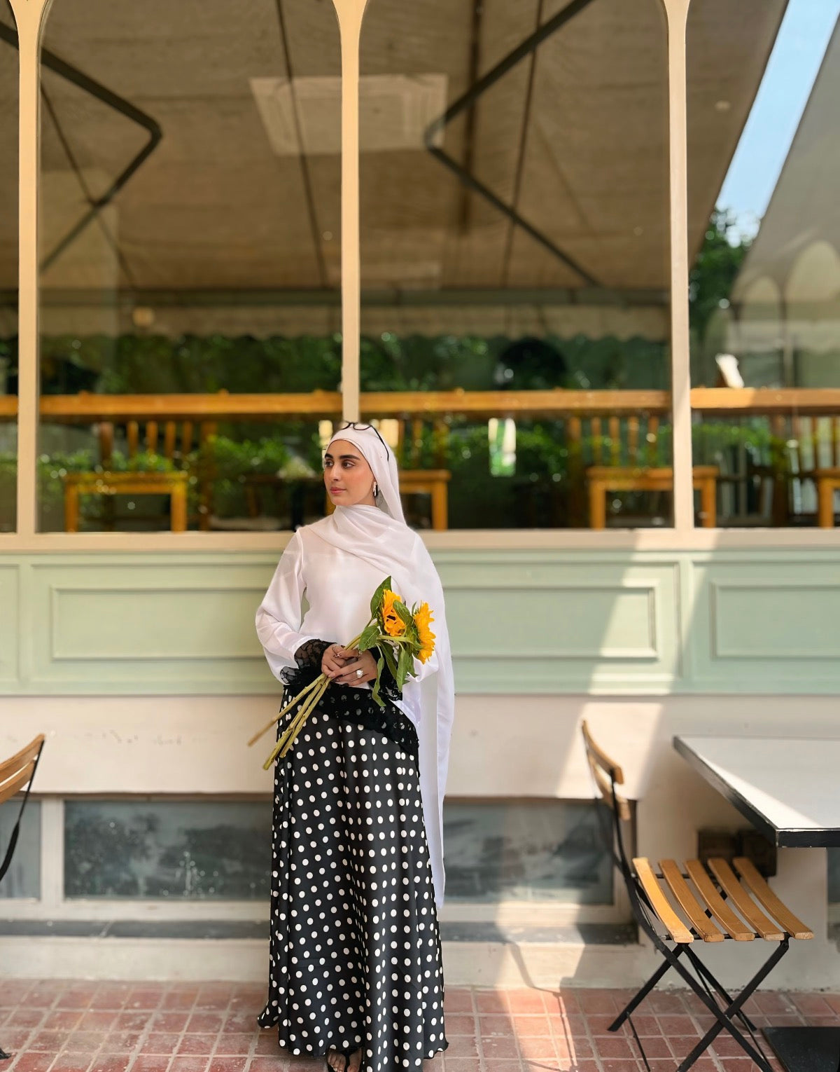 Polka muse Silk Skirt