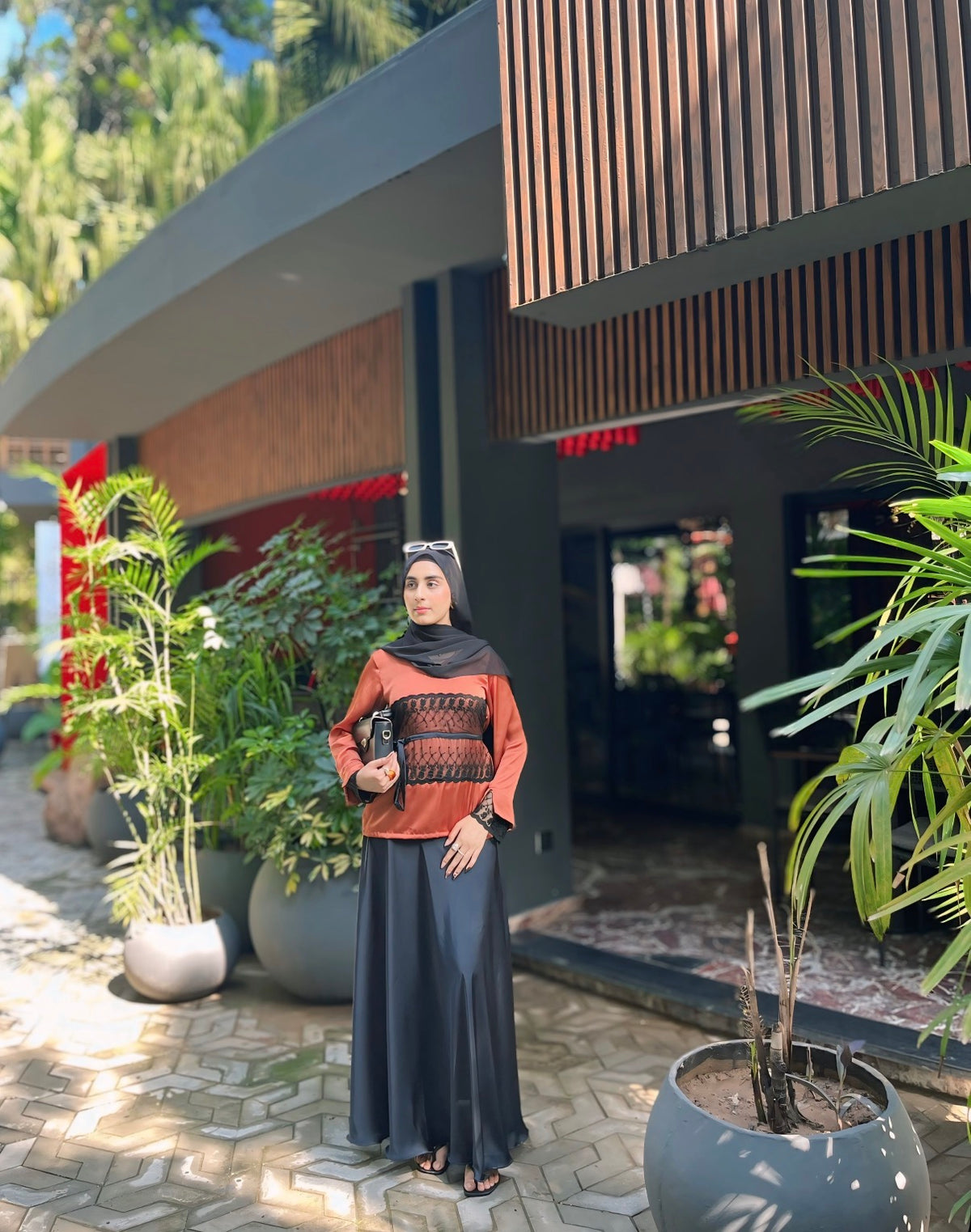 Burnt Rust Silk Top
