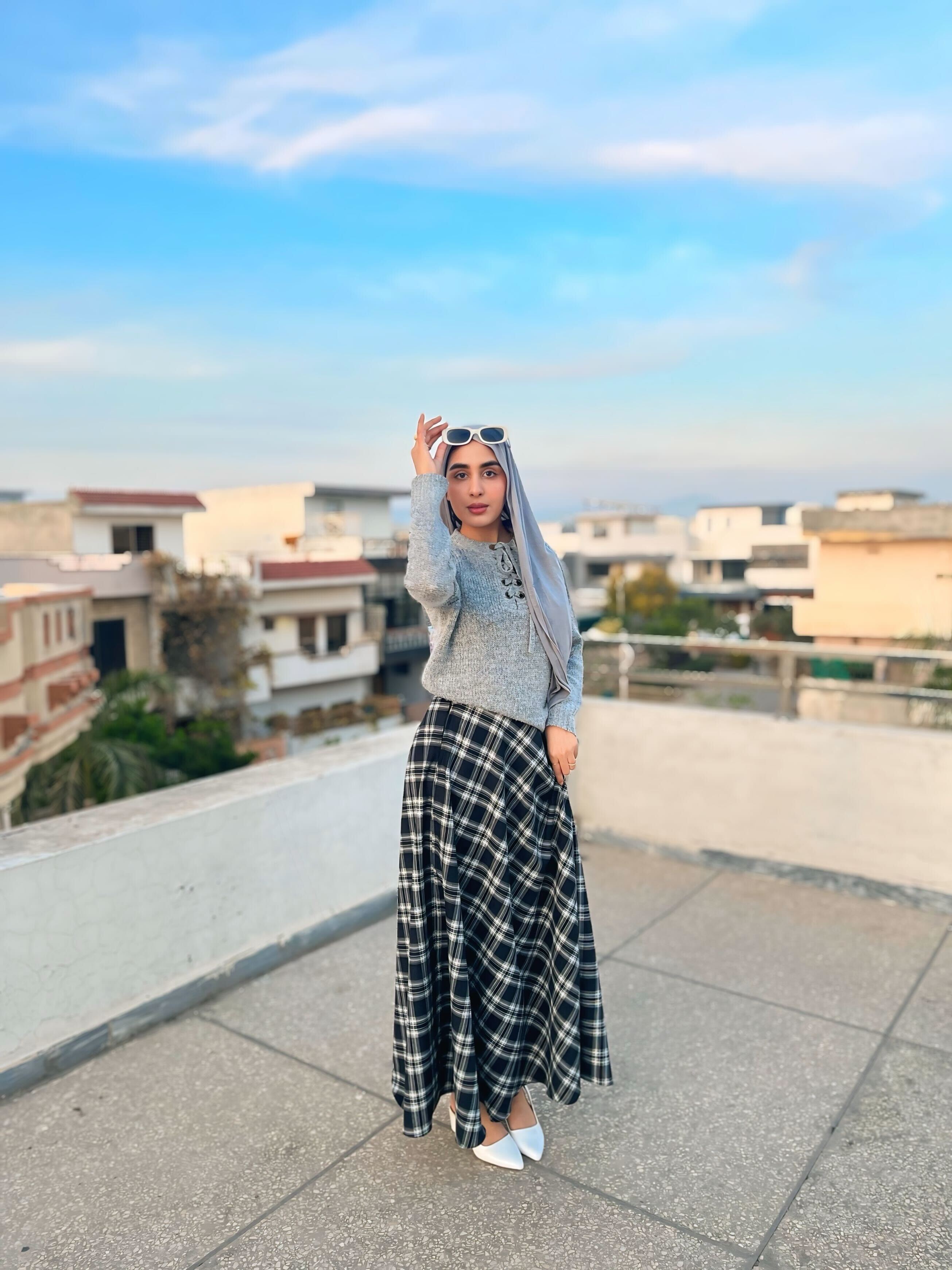 Wool Plaid Skirt